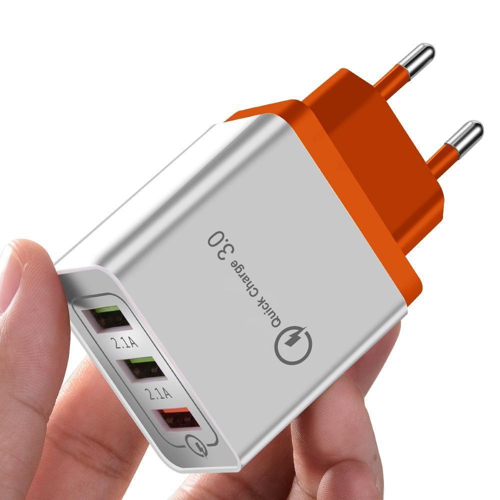 Chargeur USB rapide et moderne, chargeur mural portable pour téléphone portable avec charge rapide 3.0 et grande puissance