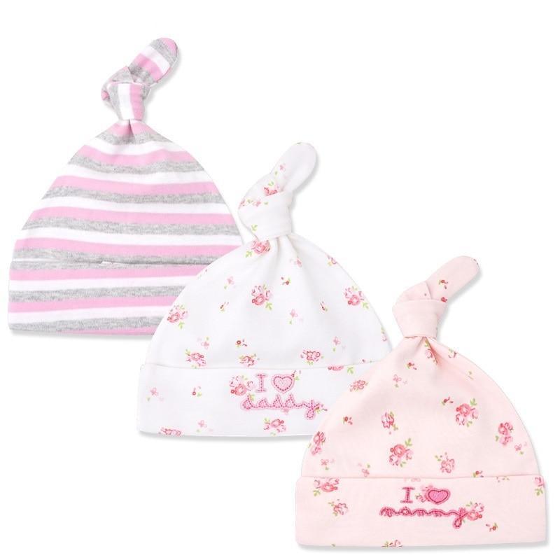 Bonnets et casquettes imprimés pour bébés, accessoires pour nouveau-nés, lot de 3 pièces au design moderne et élégant pour bébés et enfants.