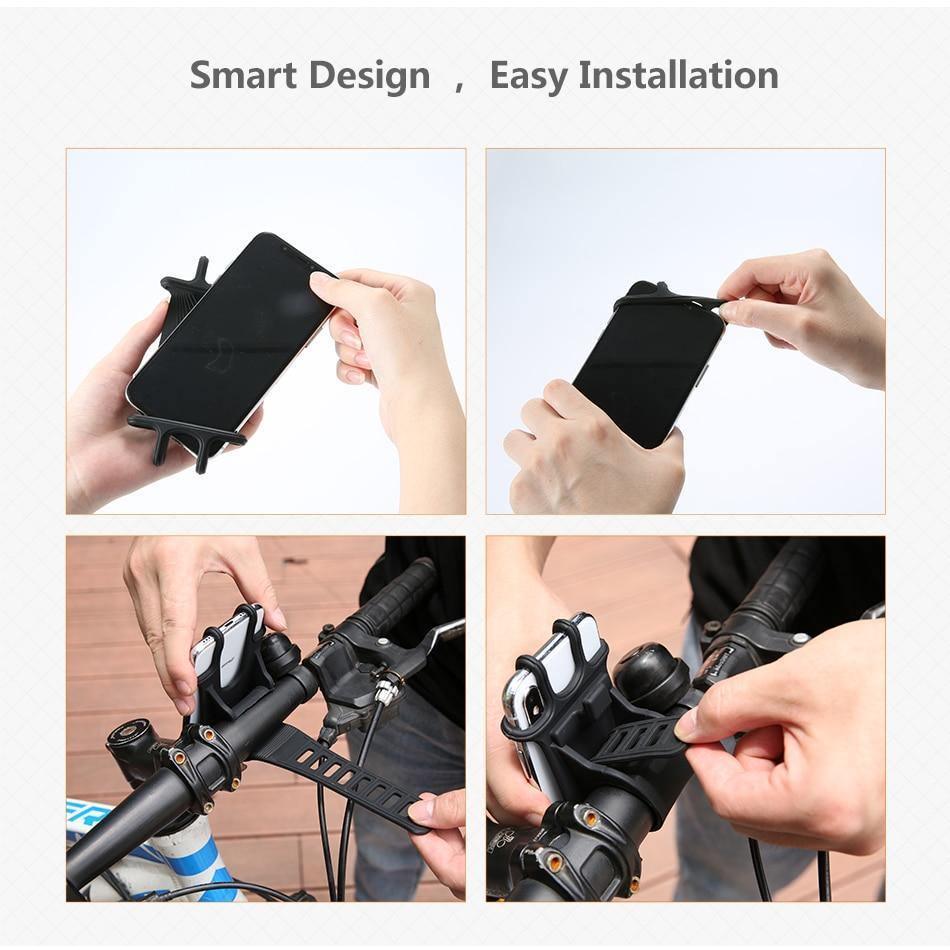 Support de Téléphone Noir Universel pour Moto Vélo Fixation Guidon
