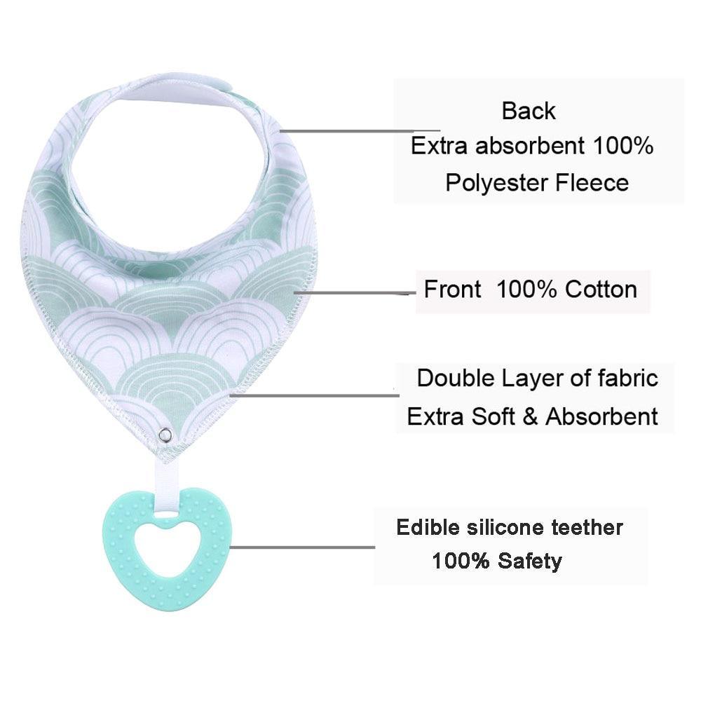 Bavoirs bandanas unisexes 100 % coton biologique super absorbants et doux pour bébé et jouets de dentition pour nouveau-né