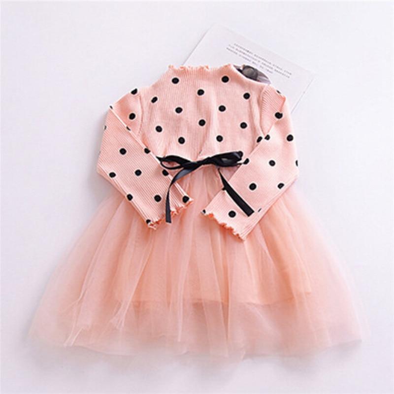Robe Moderne d'Hiver à Manches Longues et Motifs Floraux pour Bébé Fille (1-5 ans) - Idéale pour une Fête d'Anniversaire