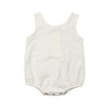Ensemble barboteuse sans manches en coton et lin pour nouveau-né fille et garçon avec boutons