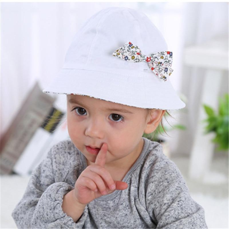Chapeau de soleil moderne pour bébé fille, en coton, casquette pour enfant avec nœud papillon et imprimé floral, bob réversible