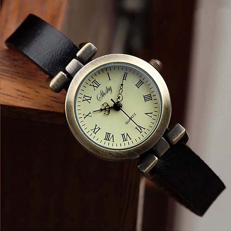 Nouvelle mode Montre en cuir pour femme très vendue Montre vintage Montres habillées pour femmes et jeunes filles