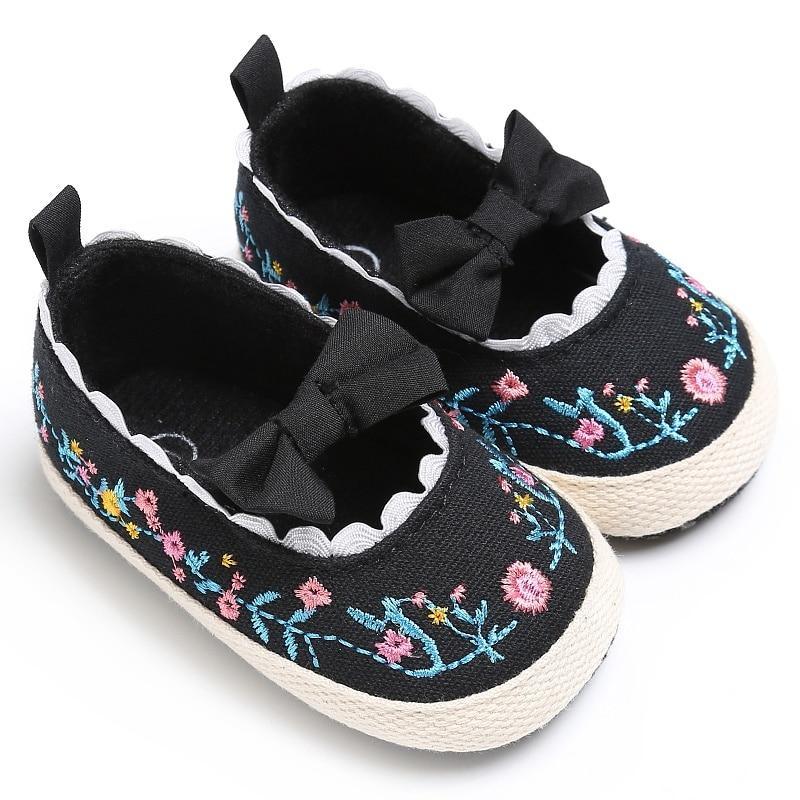 Chaussures Premiers Pas Bébé Fille, Semelle Souple Antidérapante, Nœud Blanc, Chaussures Élégantes et Luxueuses Pour Bébé Fille, Cadeau Parfait