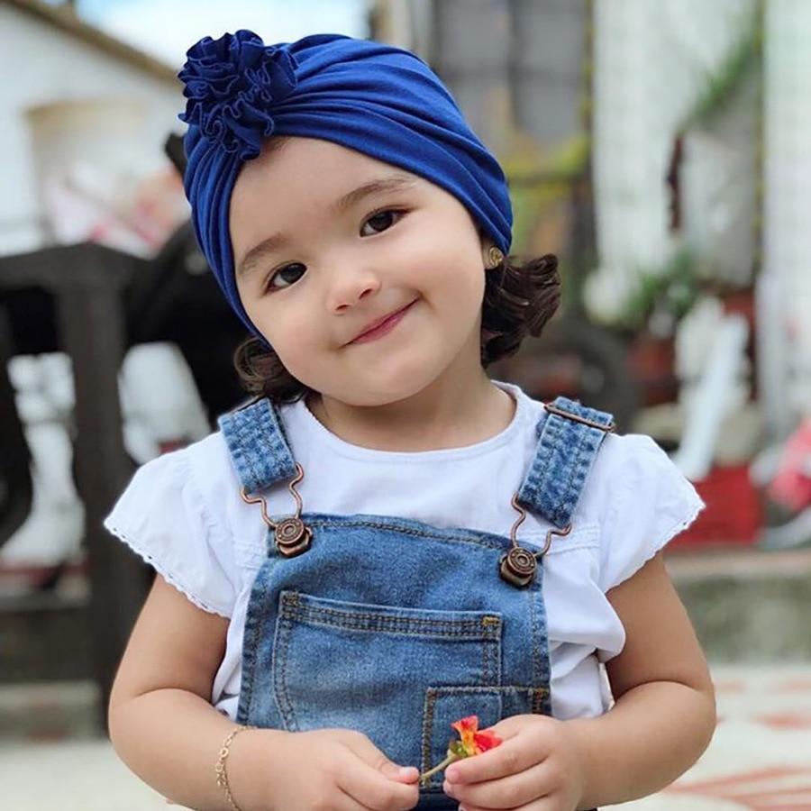 Nouveau Chapeau de Bébé Fleur Élégant Mode Nouveau-né Élastique Turban pour Filles au Design Moderne