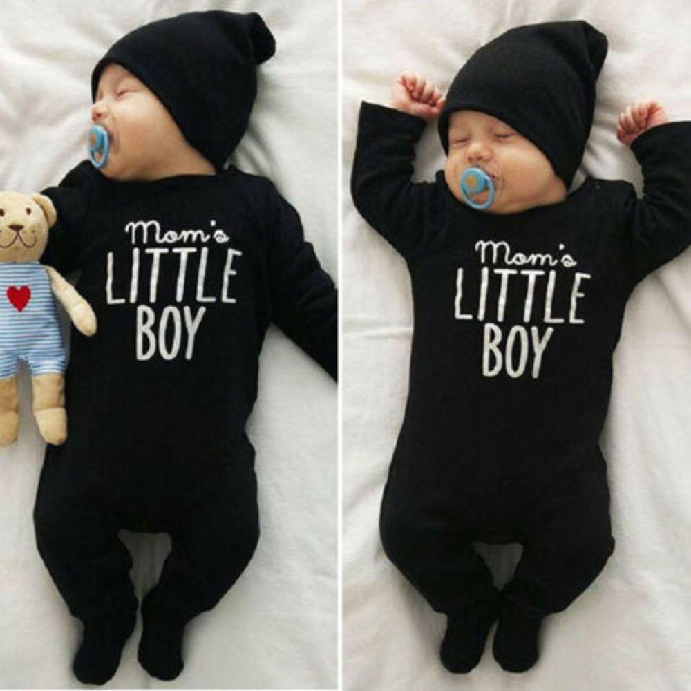 Ensemble de vêtements pour bébé garçon nouveau-né, barboteuse avec lettre, grenouillère en coton pour garçons et filles, tenues de 0 à 24 mois