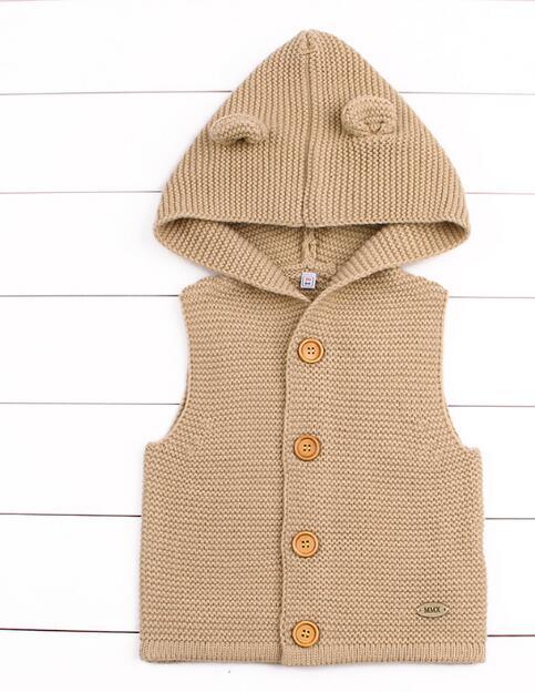 Gilet Moderne Tricoté Chaud d'Hiver à Manches Longues et Capuche pour Nouveau-né, Combinaison Veste et Manteau