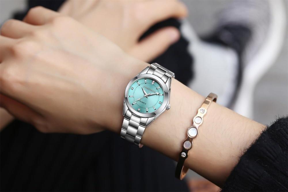 Nouvelles Montres Quartz de Luxe STEVVEX pour Femmes, en Acier Inoxydable et Strass, Montre d'Affaires pour Dames avec Mouvement à Quartz Japonais pour Femmes et Filles