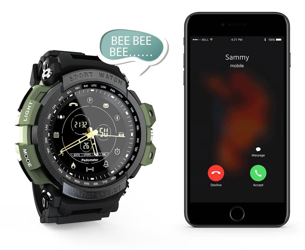 Montre connectée de sport moderne professionnelle étanche 5ATM avec rappel d'appel Bluetooth et affichage numérique pour systèmes iOS et Android