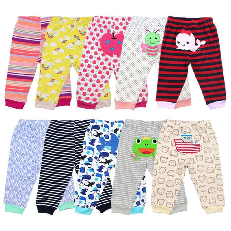 Pantalon bébé aléatoire 100 % coton avec imprimé dessin animé, vêtements de nouveau-né printemps automne, leggings pour tout-petits 0-24 mois pour bébés garçons et filles