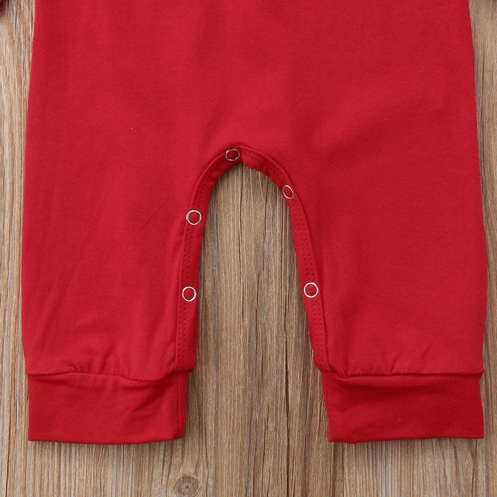 Tenue barboteuse pour nouveau-né garçon/fille « I'm the BOSS », cadeau de Noël, combinaison rouge moderne