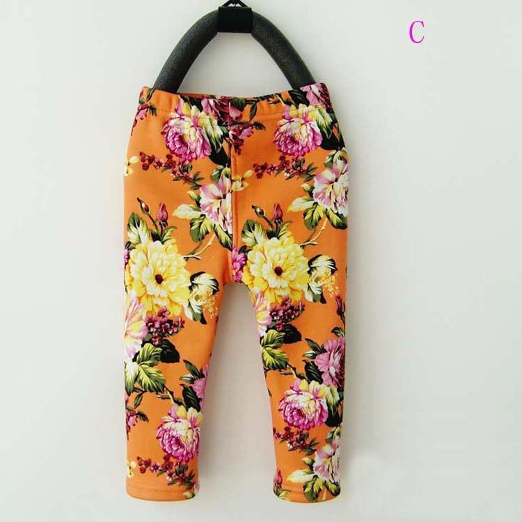 Nouveau design d'imprimé automne de luxe pour leggings d'hiver pour bébés filles de 0 à 2 ans, imprimé floral, pantalon épais décontracté pour vêtements d'enfants, pantalon chaud en coton pour enfants