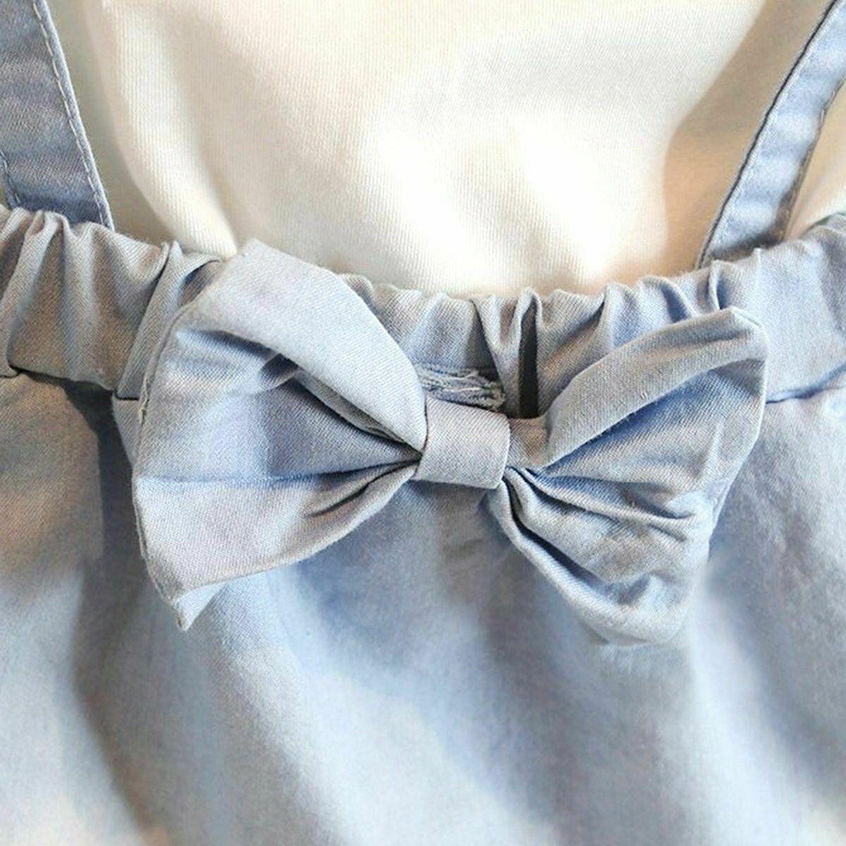 Bébé fille à volants T-shirt haut et robe à bretelles Tenue mignonne Ensemble de vêtements Cadeau parfait Design unique