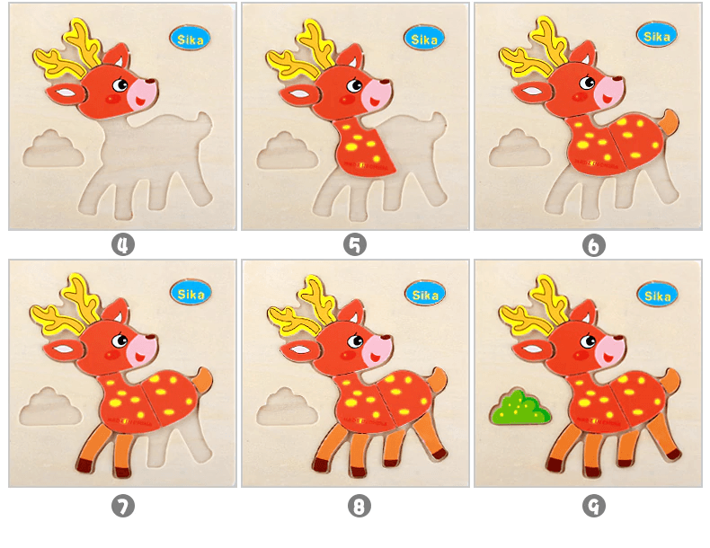 Puzzles 3D en bois Stevvex modernes et intéressants pour l'apprentissage des bébés, puzzles d'animaux de dessin animé et de fruits pour enfants, jouet éducatif intelligent pour enfants