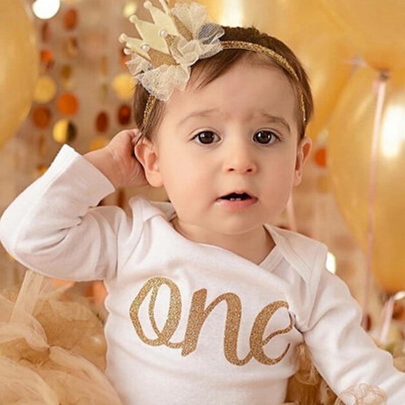 Bandeau Couronne Moderne Luxe Or Princesse Couronne Accessoires Photo Pour Bébé Fille Nouveau-Né Anniversaire