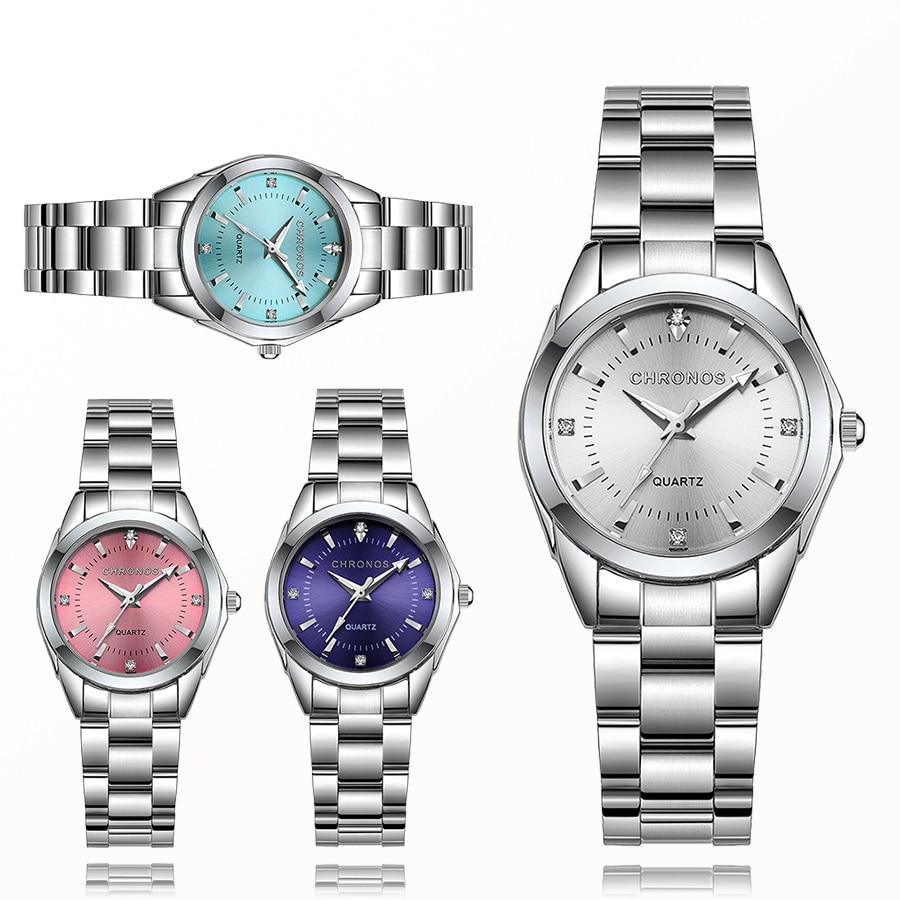 Nouvelles Montres Quartz de Luxe STEVVEX pour Femmes, en Acier Inoxydable et Strass, Montre d'Affaires pour Dames avec Mouvement à Quartz Japonais pour Femmes et Filles