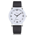 Montre Femme Mode Simple Blanc Quartz Montres-Bracelets Sport Bande Cuir Décontracté Montres Dames Pour Femmes et Filles