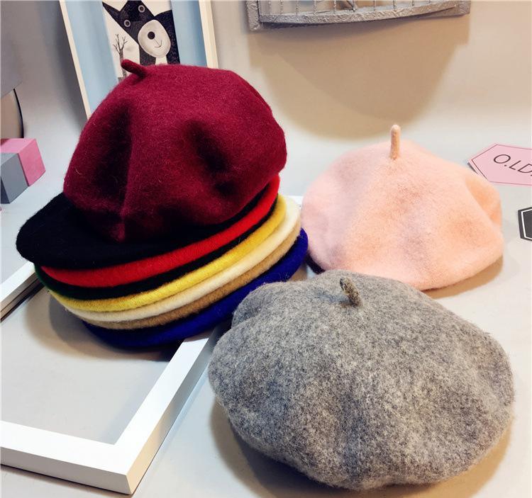 Béret Chapeau Bébé Peintre Britannique en Pure Laine pour Filles, Nouveau Design Rétro Moderne