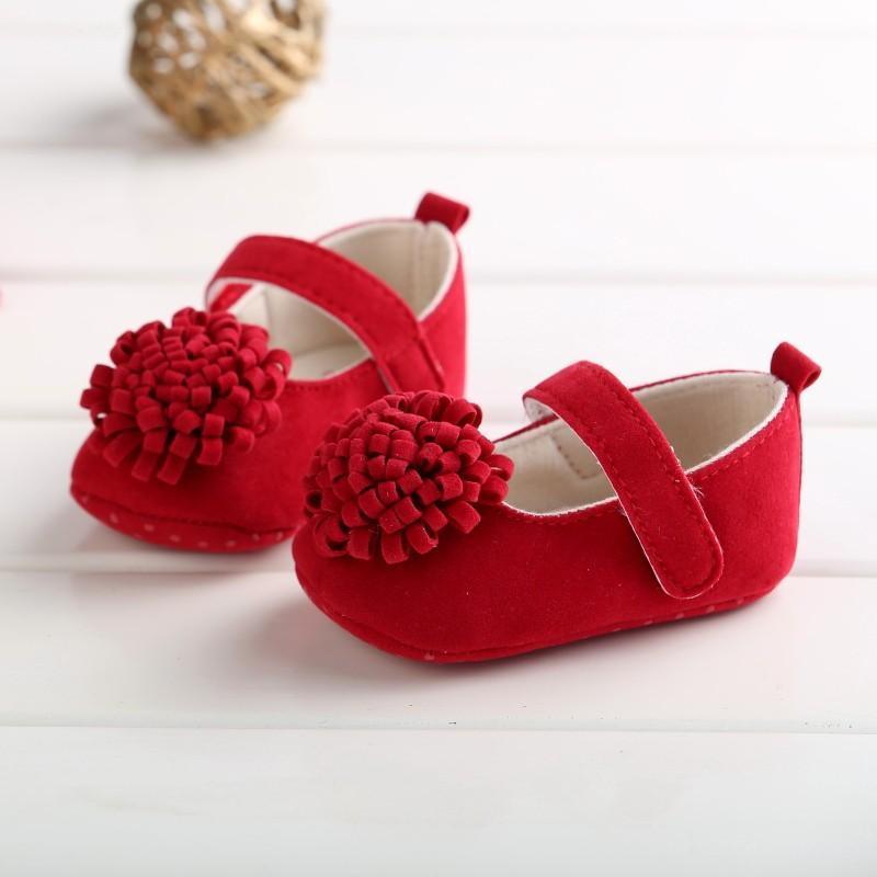Chaussures pour bébé nouveau-né en couleurs bonbon, pour petite princesse, avec grande fleur, semelle souple antidérapante