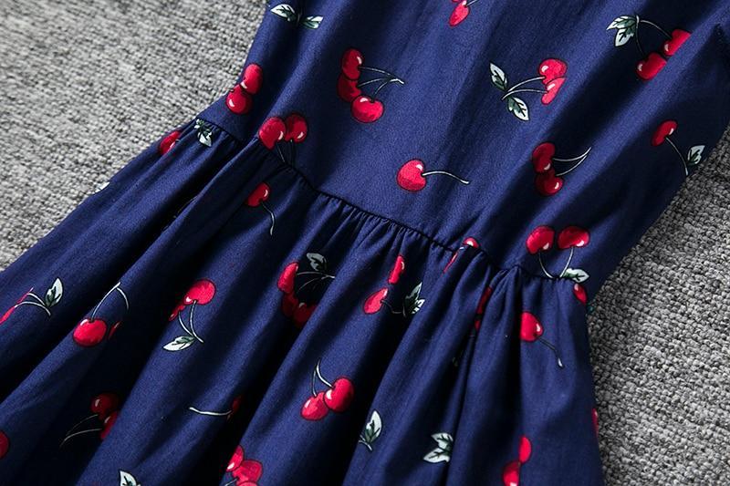 Robe d'été moderne de luxe pour fille, robe cerises pour enfants, robe à dos en V, robe débardeur en coton pour bébé, robe licou pour filles