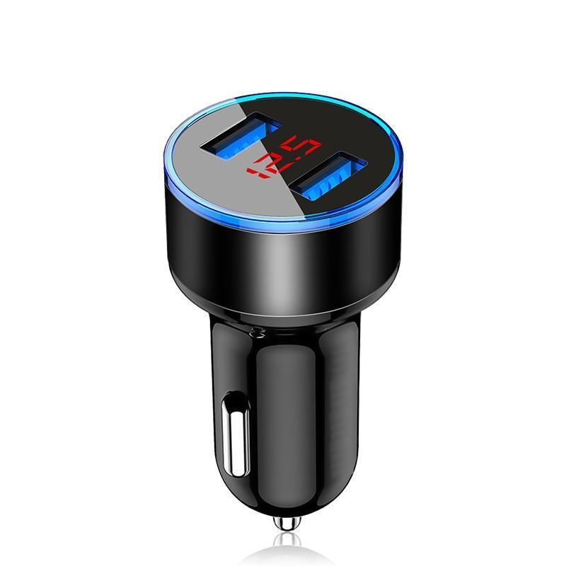 Chargeur de voiture USB double 3.1A avec écran LED Chargeur de téléphone portable universel Gadgets utiles pour les conducteurs
