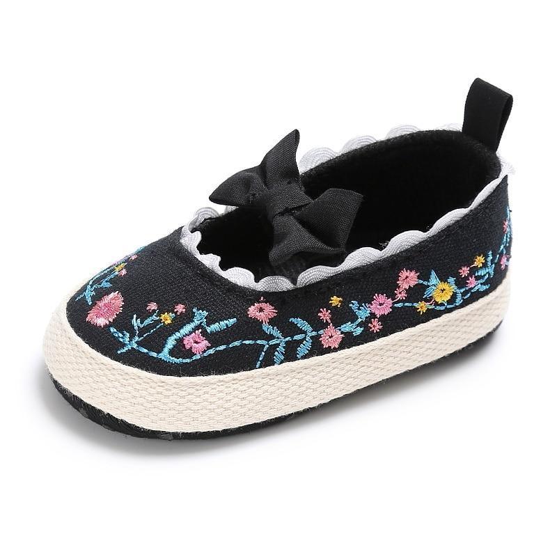 Chaussures Premiers Pas Bébé Fille, Semelle Souple Antidérapante, Nœud Blanc, Chaussures Élégantes et Luxueuses Pour Bébé Fille, Cadeau Parfait