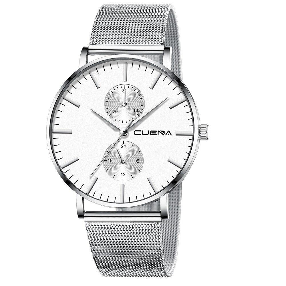 Montre de luxe unisexe classique décontractée en métal, montre en acier inoxydable, montre étanche au design moderne et élégant