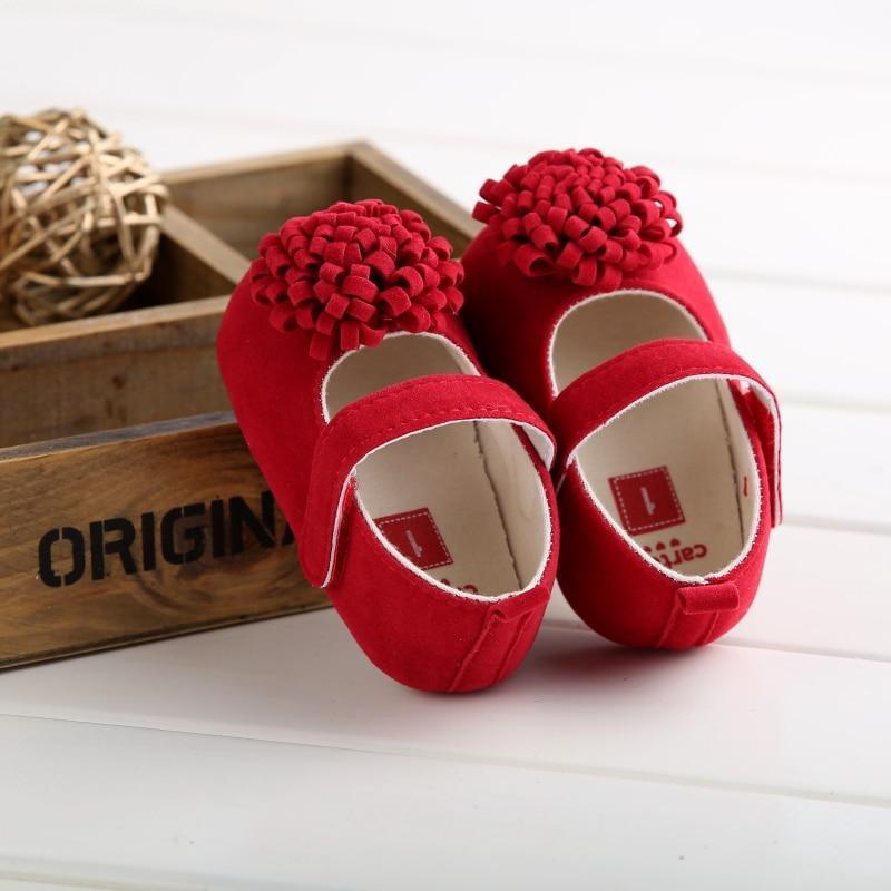 Chaussures pour bébé nouveau-né en couleurs bonbon, pour petite princesse, avec grande fleur, semelle souple antidérapante