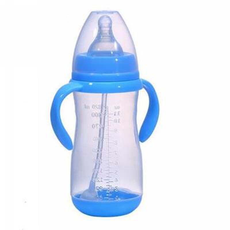 Biberon anti-colique en plastique sans BPA avec paille pour bébé, idéal pour l'eau et le jus, pour l'alimentation des nourrissons