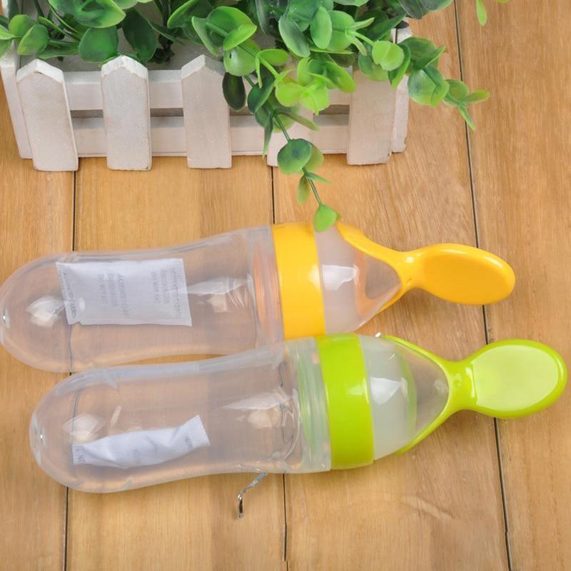 Biberon en silicone de sécurité pour bébés, biberons avec cuillère, tasse de supplément alimentaire pour bébés