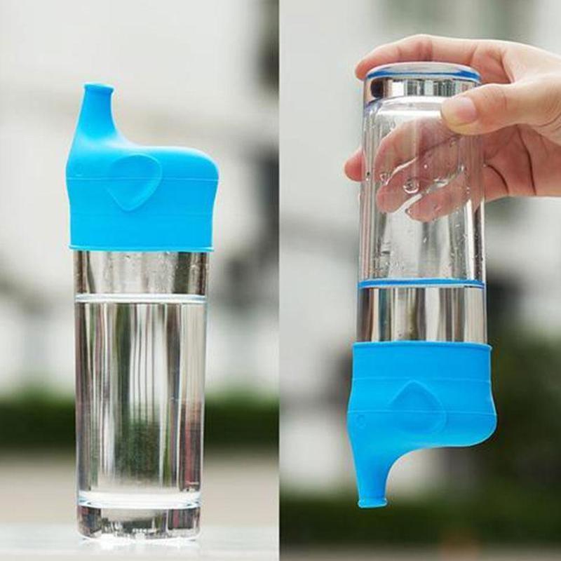 Forme animale durable, forte aspiration, couvercle de biberon à bec, gobelet, bouchons anti-déversement pour bouteille, prise facile pour bébé