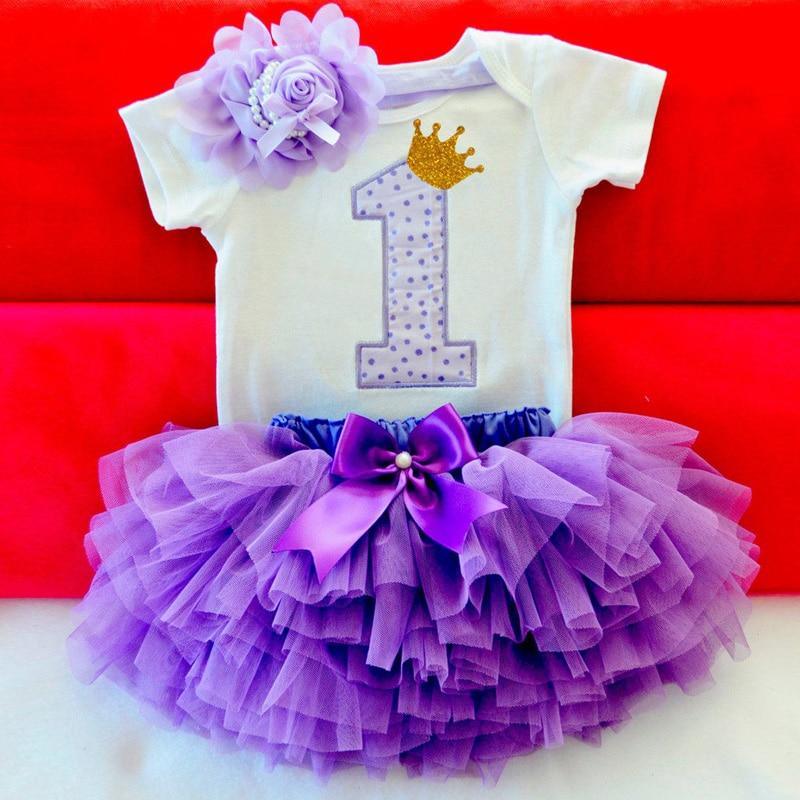 Tenues de premier anniversaire pour bébé, tutu en tulle pour fête d'un an, robe de baptême moelleuse rose pour fillettes