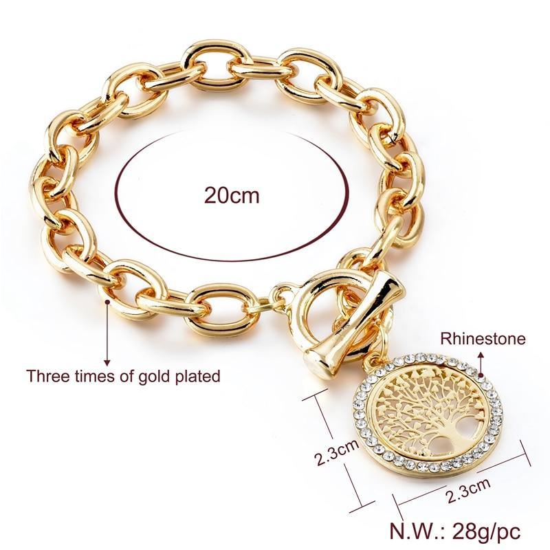 Bracelet chaîne médaillon moderne élégant nouvelle mode Bracelet de luxe incroyable classique Bracelets en or pour femmes Arbre de vie vintage