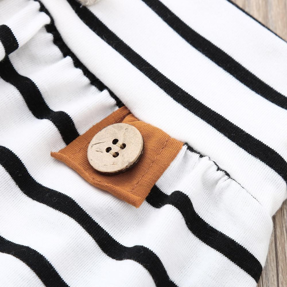 Pyjama moderne Babz pour bébé garçon/fille - Haut à manches longues en plumes et pantalon rayé pour enfants