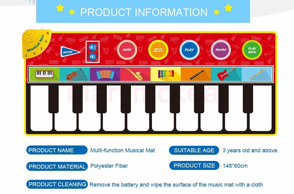 Tapis de Piano Musical pour Enfants, Jouets Musicaux, Tapis de Jeu Éducatif pour Bébés, Cadeau pour Enfants
