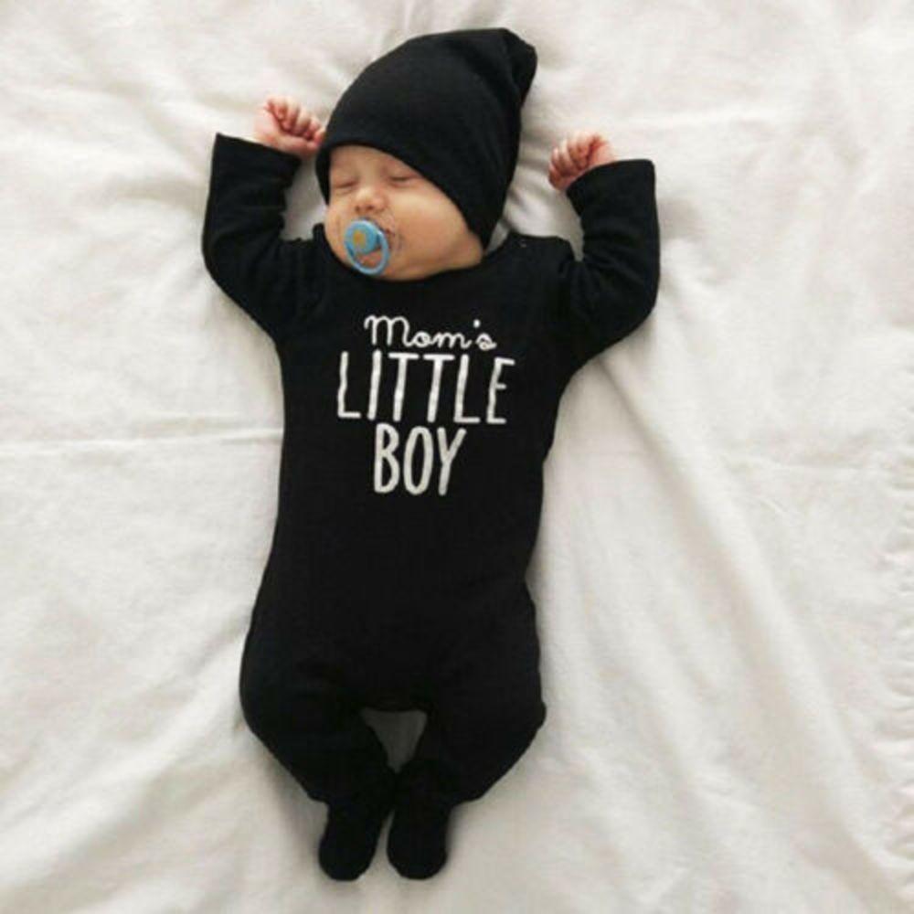 Ensemble de vêtements pour bébé garçon nouveau-né, barboteuse avec lettre, grenouillère en coton pour garçons et filles, tenues de 0 à 24 mois