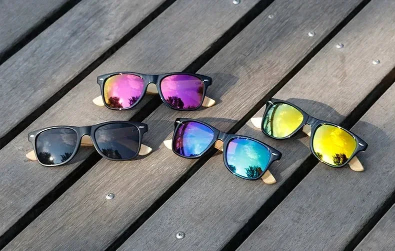 Ralferty Lunettes de soleil rétro en bois pour hommes, lunettes de soleil en bambou pour femmes, marque sport, miroir, UV400, lunettes de soleil homme, lunette, oculos