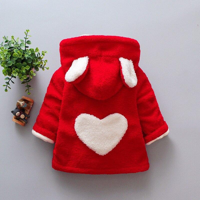 Manteaux d'hiver pour bébés filles, vêtements d'extérieur épais en velours pour nouveau-nés, sweats à capuche pour tout-petits avec motif cœur pour filles et bébés