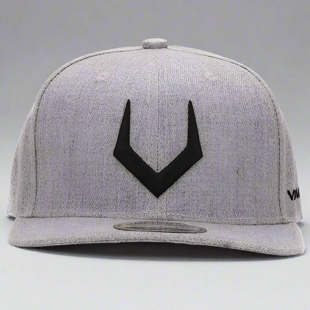 Casquette snapback unisexe en laine grise