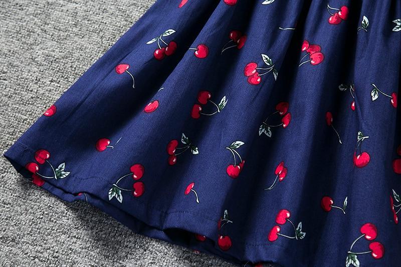 Robe d'été moderne de luxe pour fille, robe cerises pour enfants, robe à dos en V, robe débardeur en coton pour bébé, robe licou pour filles