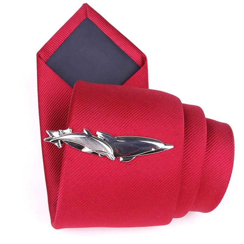 Pinces à cravate élégantes pour hommes, pince à cravate, pince à cravate, bijoux de fête de mariage, cadeau pour hommes, pince à cravate en forme de dauphin ou d'avion, bijoux de fête de mariage