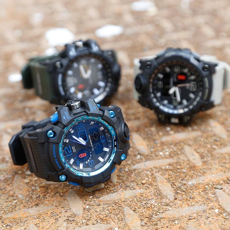 Montre militaire populaire pour homme avec affichage numérique LED et montre automatique analogique pour homme et femme, montre de sport