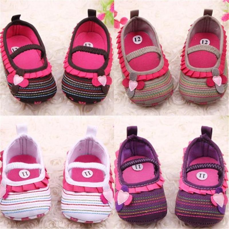 Chaussures Bébé Fleur Volants Premiers Pas Tout-Petits Semelle Souple Patchwork Enfants Confortables Pré-Marcheurs Chaussure