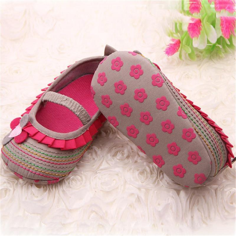 Chaussures Bébé Fleur Volants Premiers Pas Tout-Petits Semelle Souple Patchwork Enfants Confortables Pré-Marcheurs Chaussure
