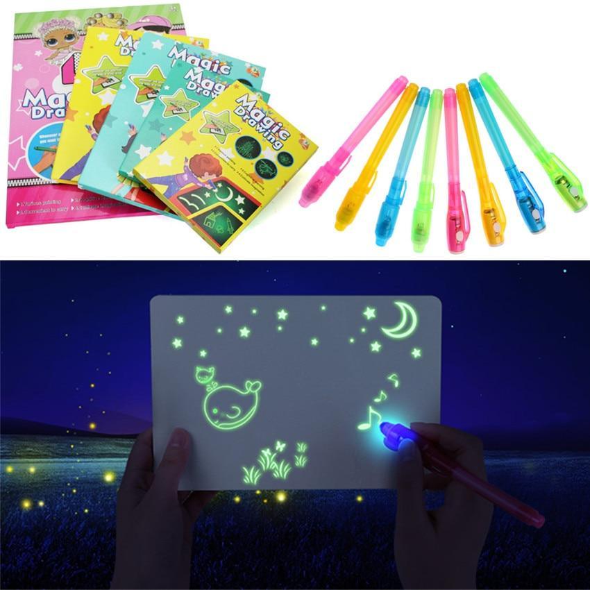 Tablette de dessin jouet éducatif Graffiti A4 A3 Led Lumineux Magique Brut avec lumière-amusant