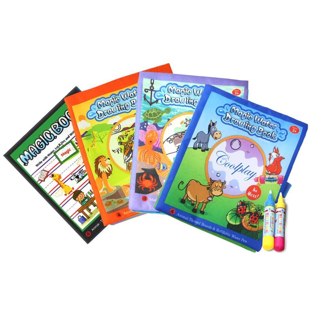 Coolplay Livre de coloriage magique à l'eau, tableau de peinture, livre de gribouillage, jouets de dessin, jouets éducatifs