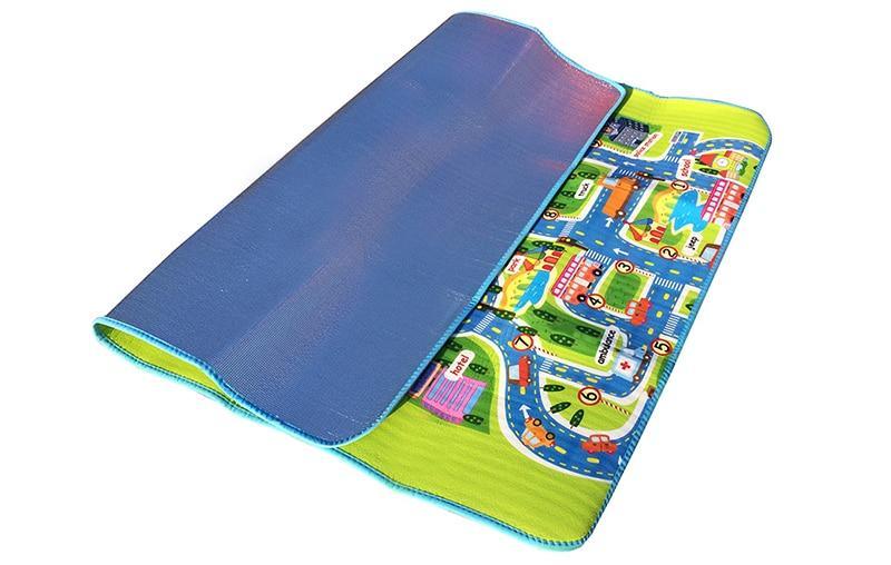 Tapis de jeu pour bébé, en mousse, avec motif de ville et routes, idéal pour les chambres d'enfants et de garçons.