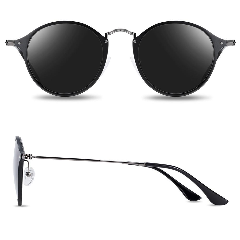 Lunettes de soleil vintage en aluminium de haute qualité pour hommes et femmes, rondes, style rétro, avec protection UV400