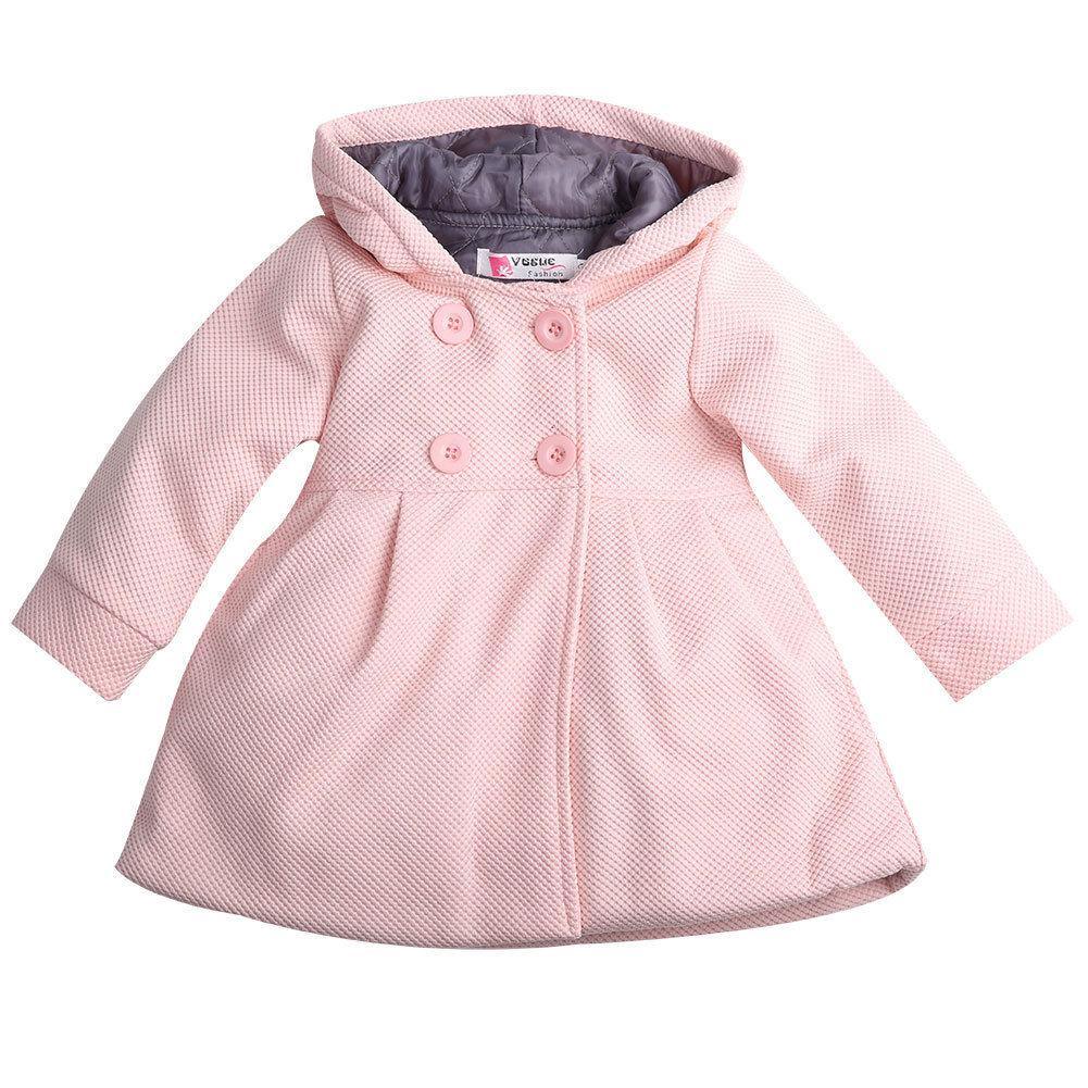NOUVEAU 2020 Manteau chaud d'automne pour bébés filles modernes avec capuche, veste mignonne pour nouveau-nés, manches longues au design élégant